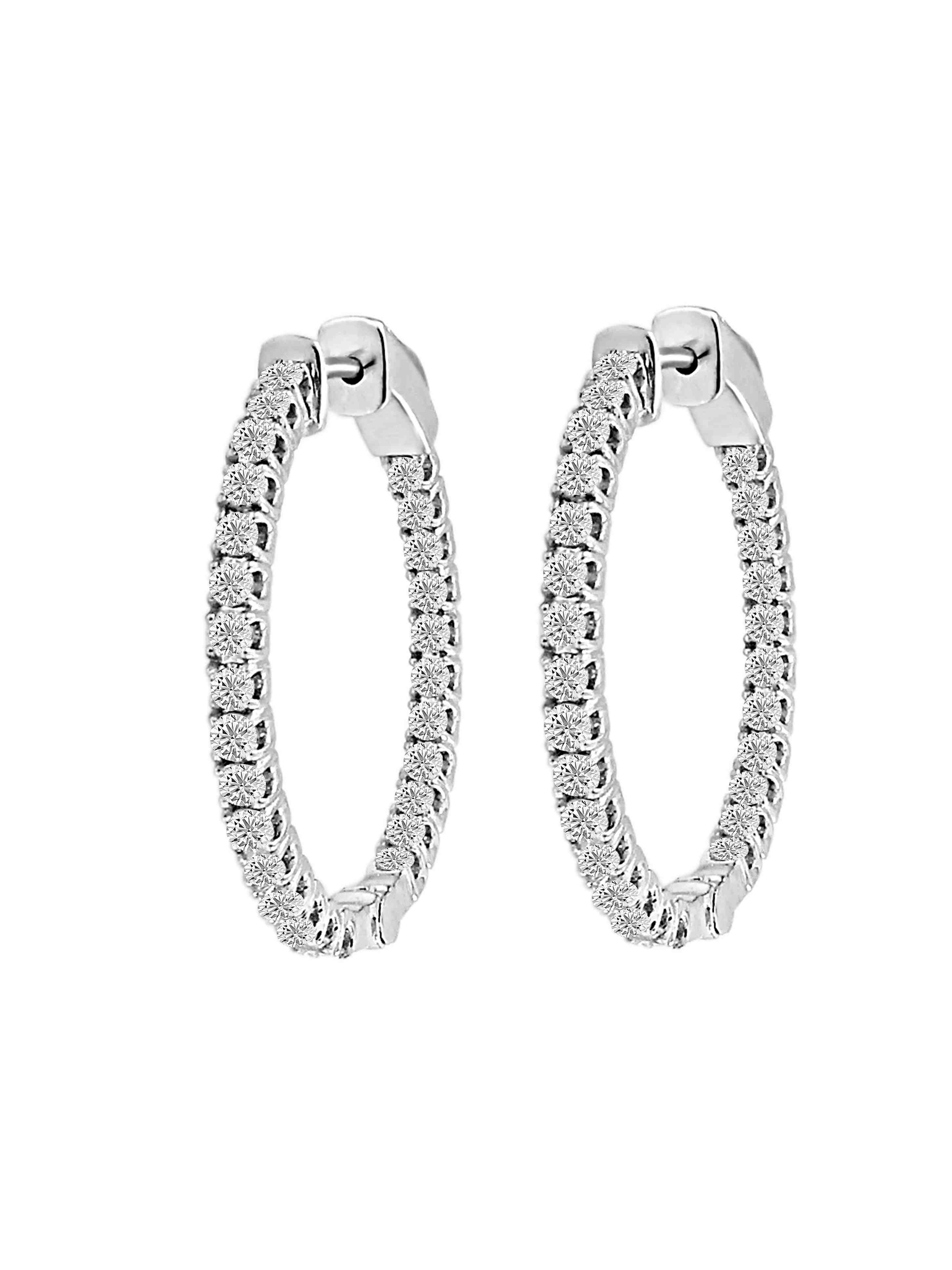 Huggie Hoop Inside Outside Lab Created Diamond Earrings ER29A150MM26